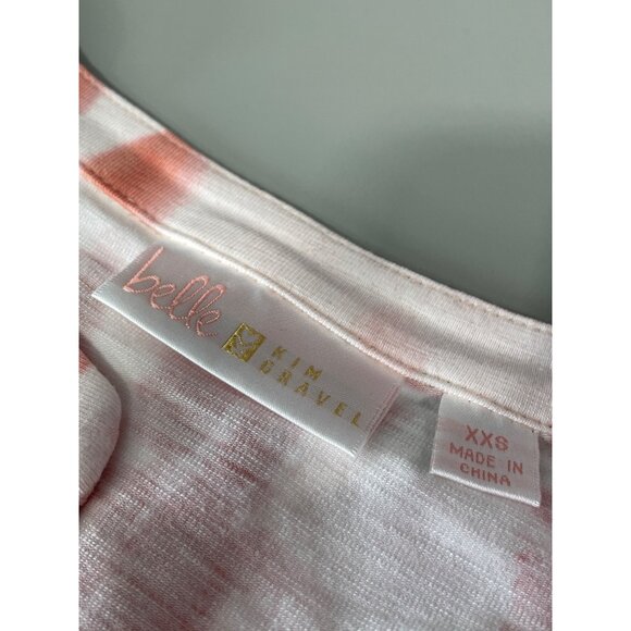 Belle by Kim Gravel Flutter Sleeve Top Womens XXS Coral Reef Cotton Blend NEW - Picture 4 of 6